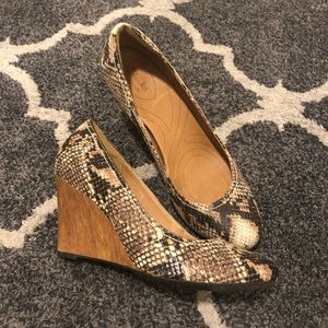 Clarks Snakeskin Wedges
